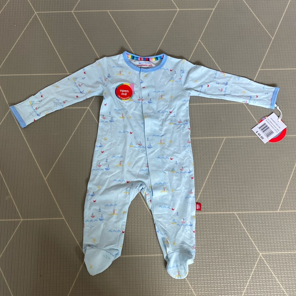Magnetic Me pajamas 0-3 months sailboat
